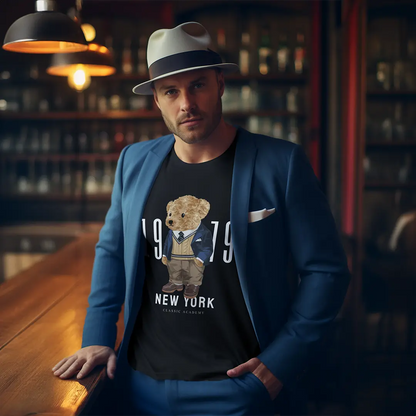 New York Teddy Black Supima Cotton Regular Fit T-shirt