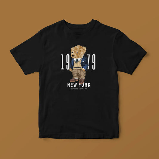 New York Teddy Black Supima Cotton Regular Fit T-shirt
