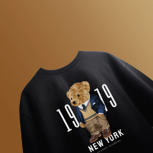 New York Teddy Black Oversized T-shirt
