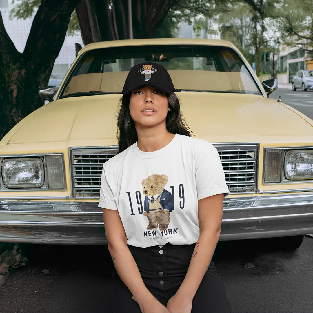 New York Teddy White Supima Cotton Regular Fit T-shirt