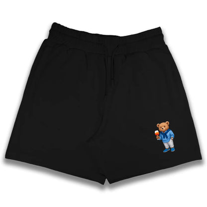 Old Money Teddy Black Shorts