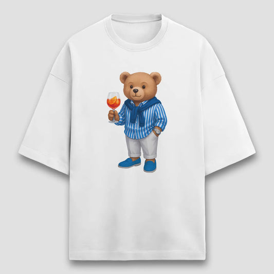 Old Money Teddy White Terry Oversized T-shirt (Heavyweight)