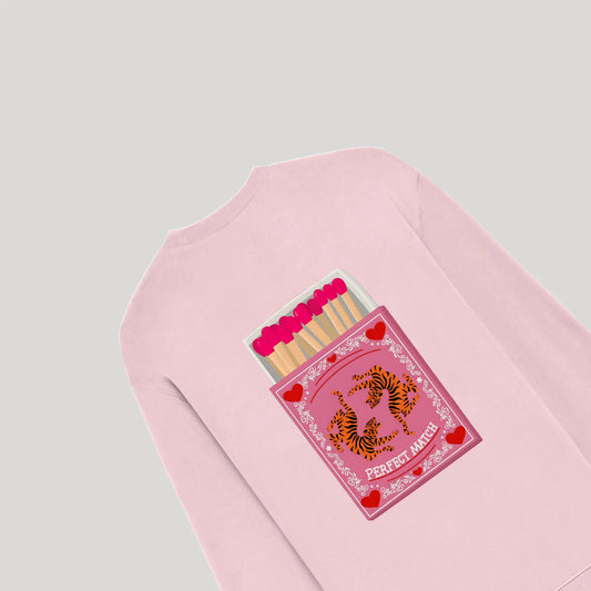 Perfect Match Light Pink Oversized Sweatshirt (Heavyweight)