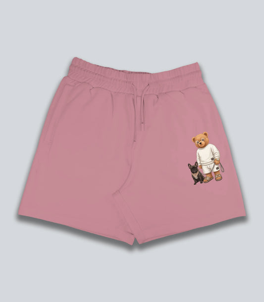 Pet Parent Teddy Flamingo Pink Shorts