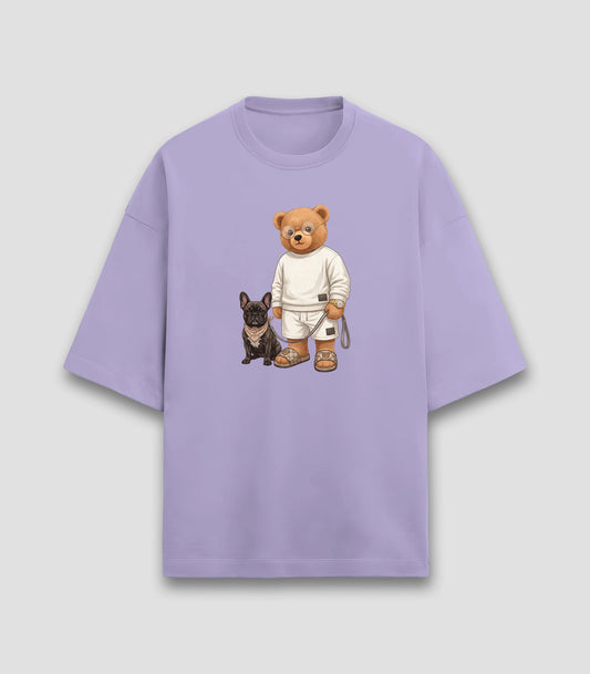 Pet Parent Teddy Lavender Terry Oversized T-shirt (Heavyweight)