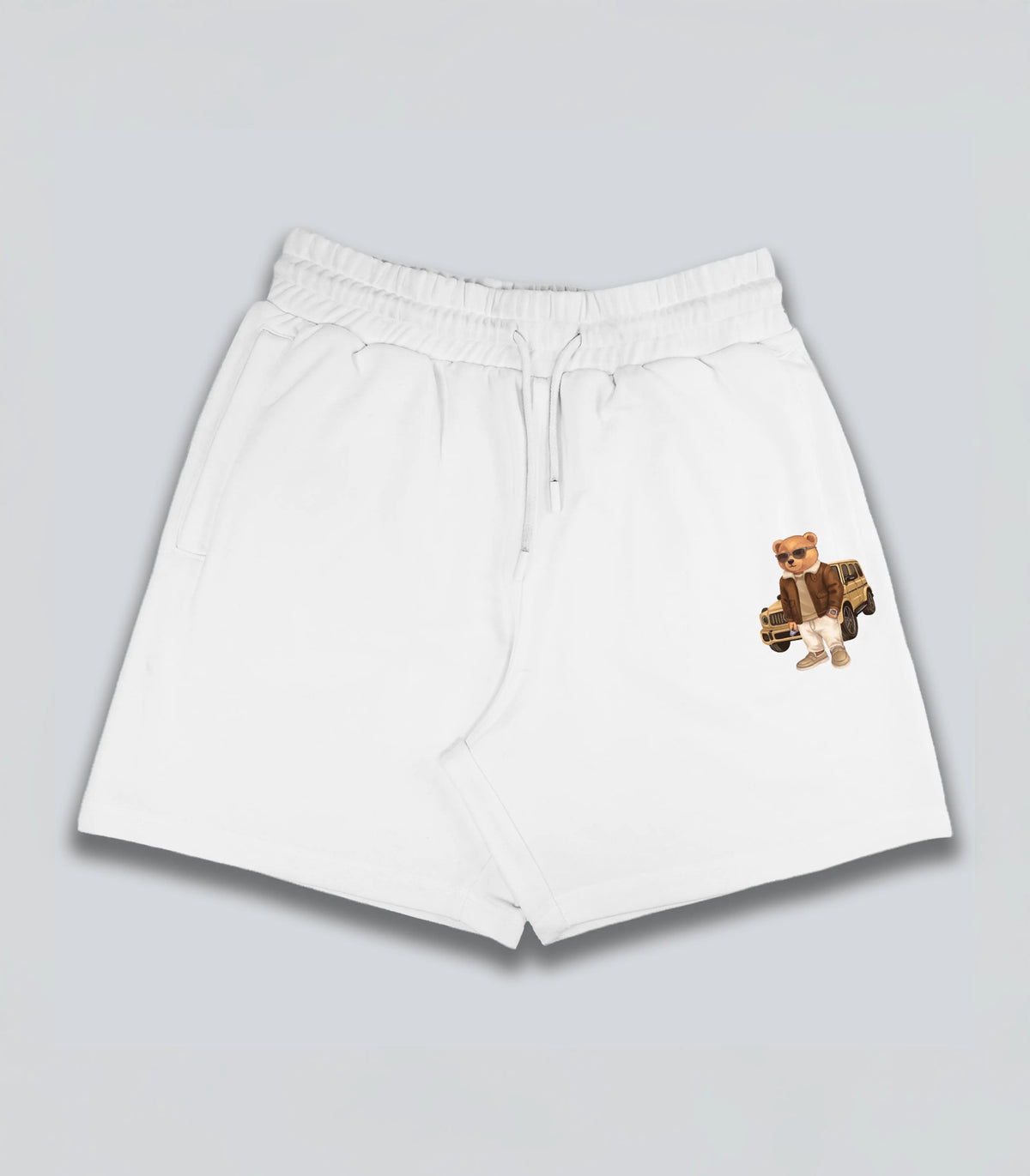 Road Trip Teddy White Shorts