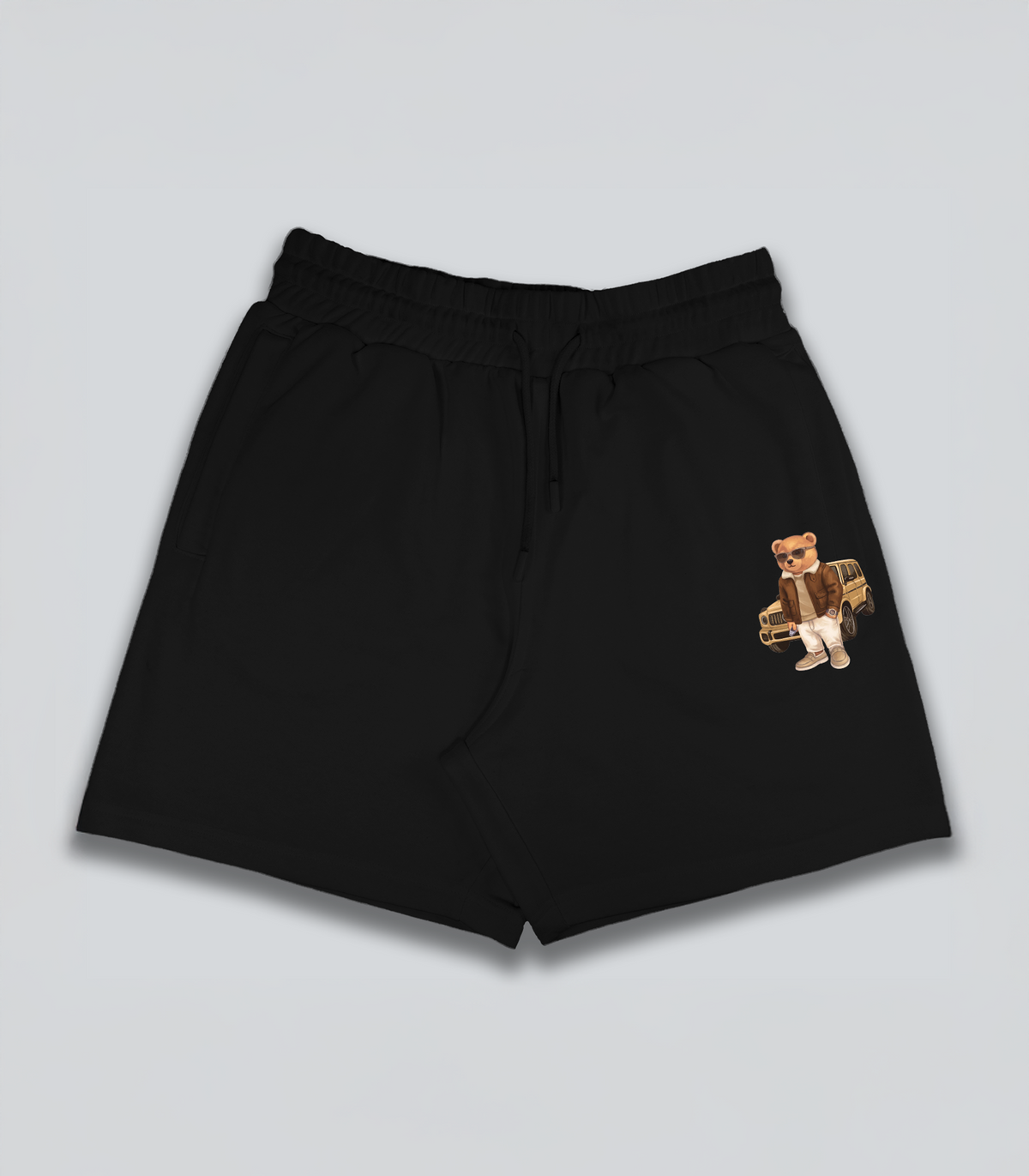 Road Trip Teddy Black Shorts