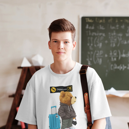 Travelling Teddy White Oversized T-shirt