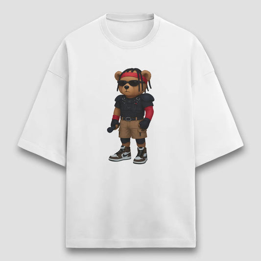 Travis Teddy White Terry Oversized T-shirt (Heavyweight)