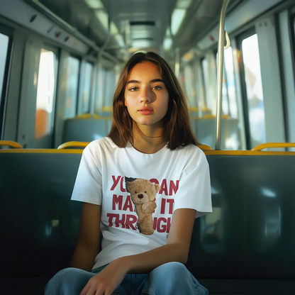 You Can Teddy White Supima Cotton Regular Fit T-shirt