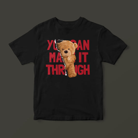 You Can Teddy Black Supima Cotton Regular Fit T-shirt