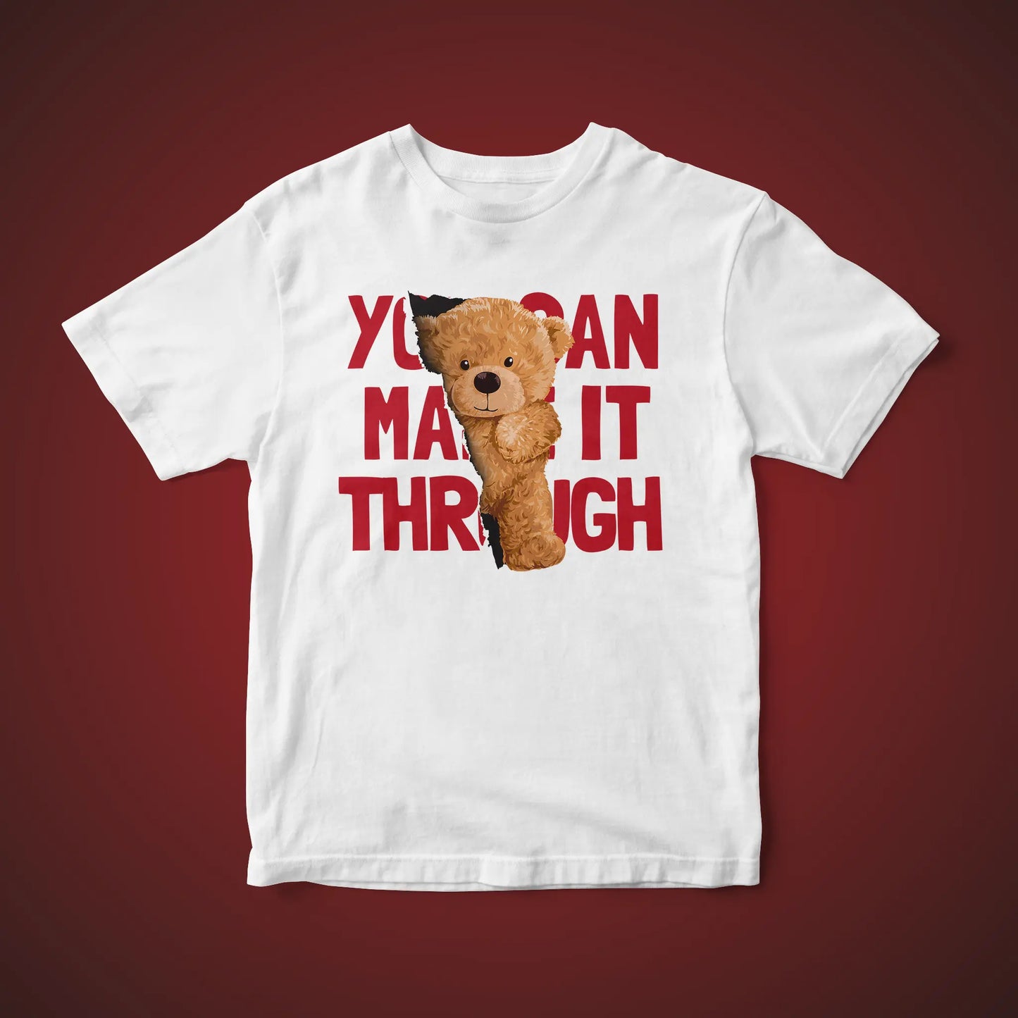 You Can Teddy White Supima Cotton Regular Fit T-shirt