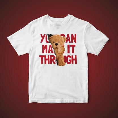 You Can Teddy White Supima Cotton Regular Fit T-shirt