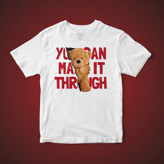 You Can Teddy White Supima Cotton Regular Fit T-shirt