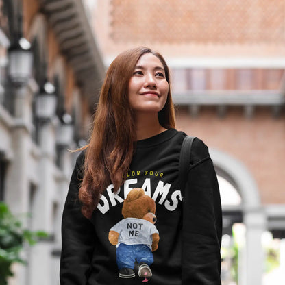 Follow Your Dreams Black Oversized Sweatshirt (Heavyweight)