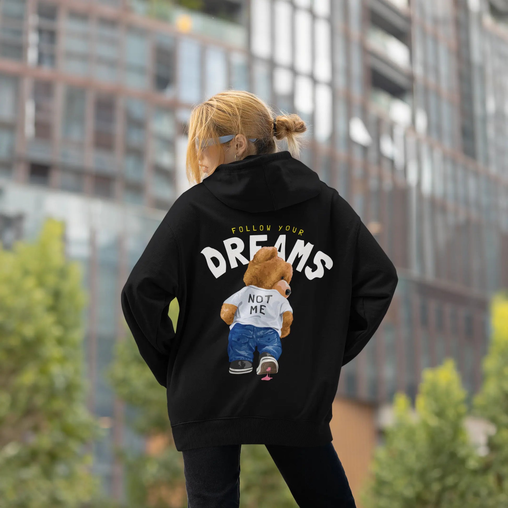 Follow Your Dreams Black Oversized Hoodie (Heavyweight) – Lazy Hippos