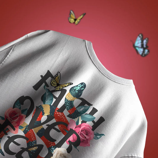 Faith Over Fear White Oversized T-shirt