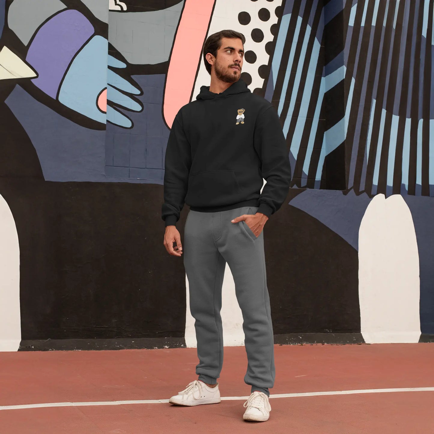 Misfit Teddy Black Oversized Hoodie (Heavyweight)