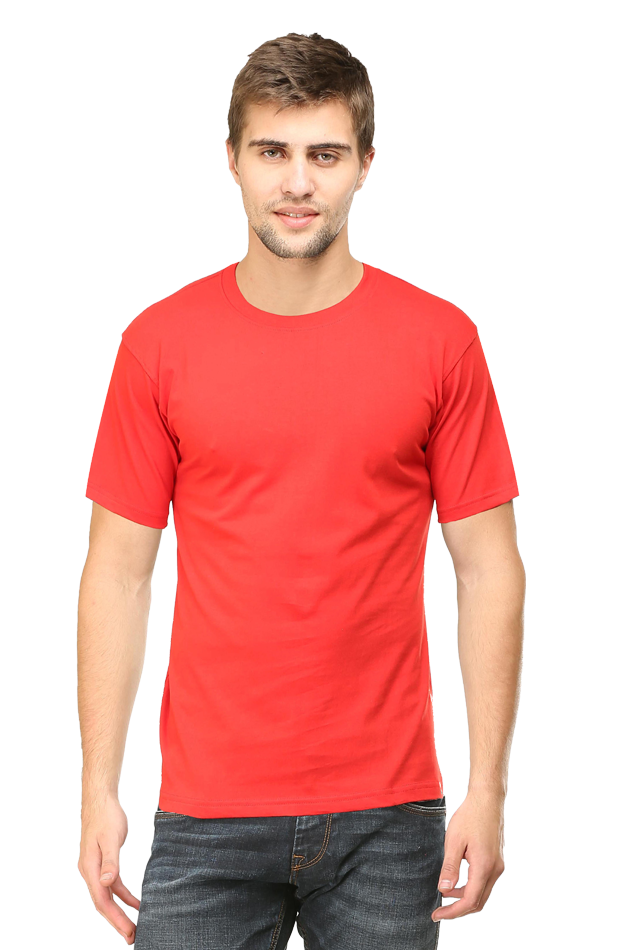 Red Crew Neck T-shirt - No Logo