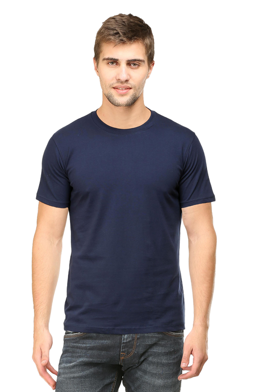 Navy Blue Crew Neck T-shirt - No Logo