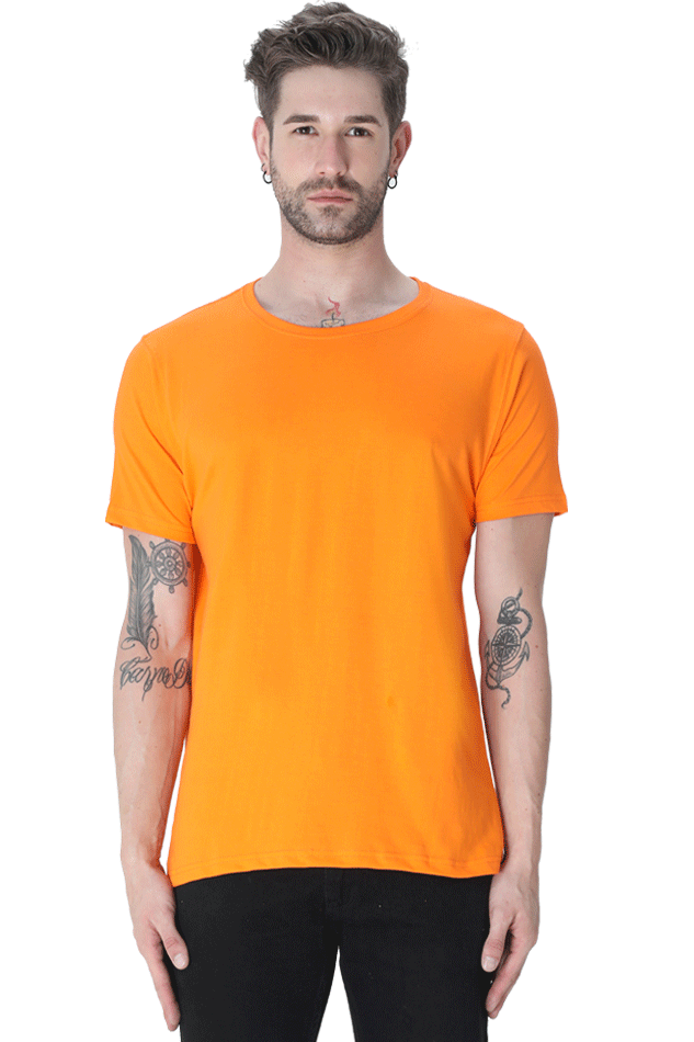 Orange Crew Neck T-shirt - No Logo