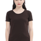 Women's Coffee Brown Round Neck T-shirt - No Logo