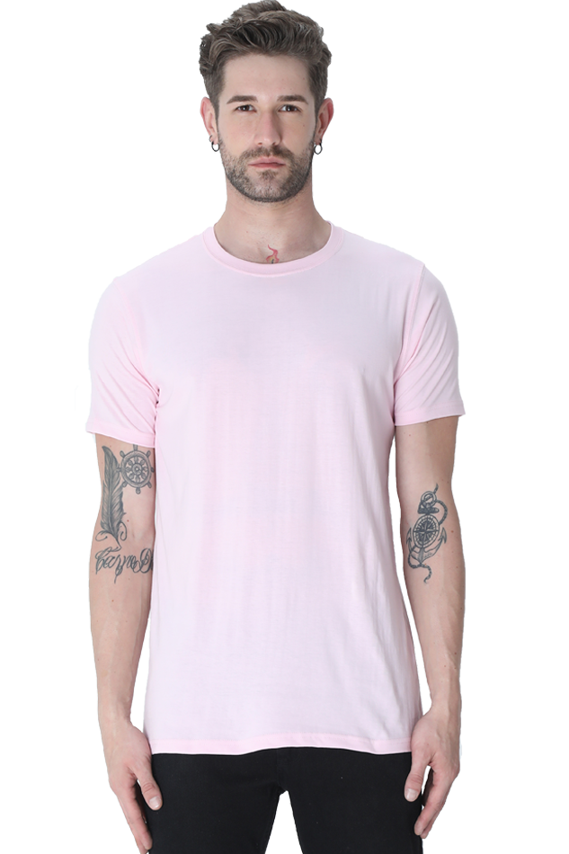 Light Baby Pink Crew Neck T-shirt - No Logo