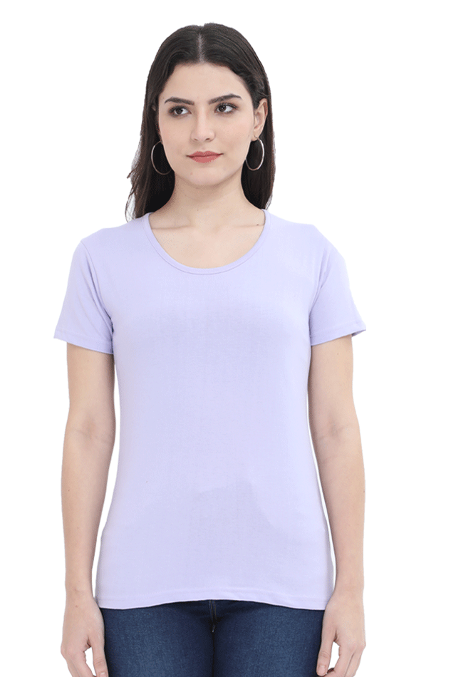 Women's Lavender Round Neck T-shirt - No Logo