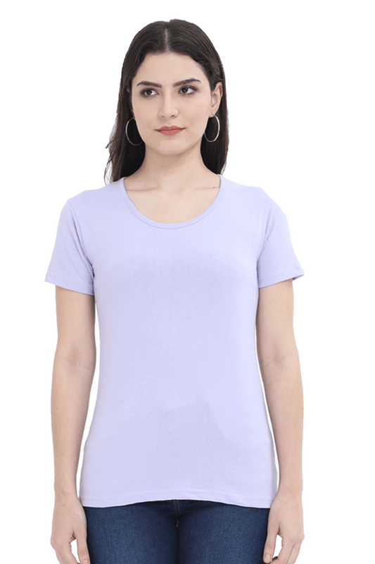 Women's Lavender Round Neck T-shirt - No Logo