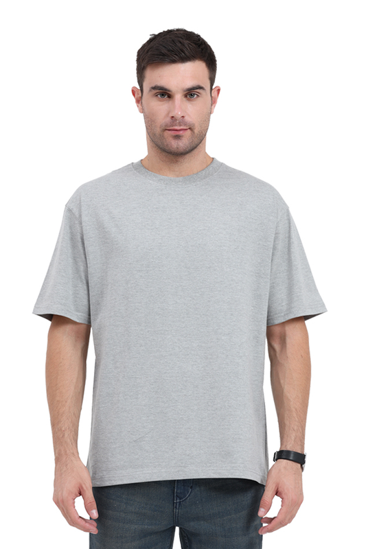 Grey Melange Oversized T-shirt - No Logo