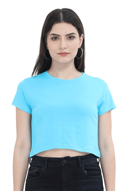 Women's Sky Blue Crop Top