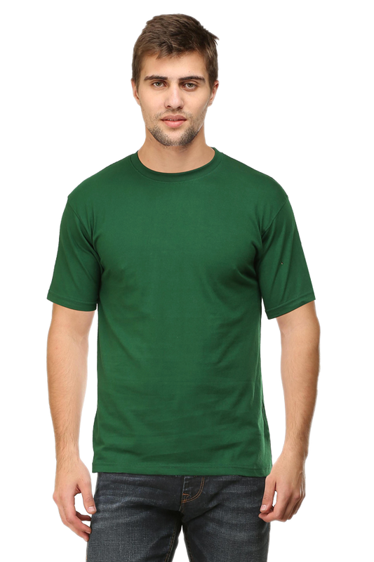 Bottle Green Crew Neck T-shirt - No Logo
