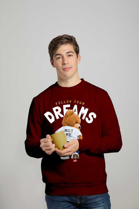 Follow Your Dreams Teddy Maroon Sweatshirt (Lightweight)