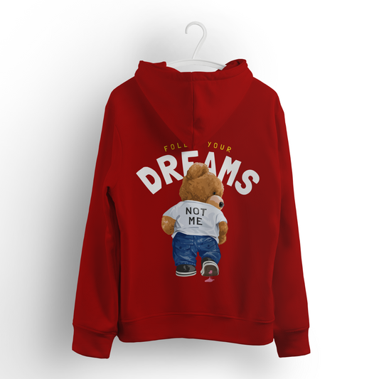 Follow Your Dreams Teddy Red Hoodie (Lightweight)