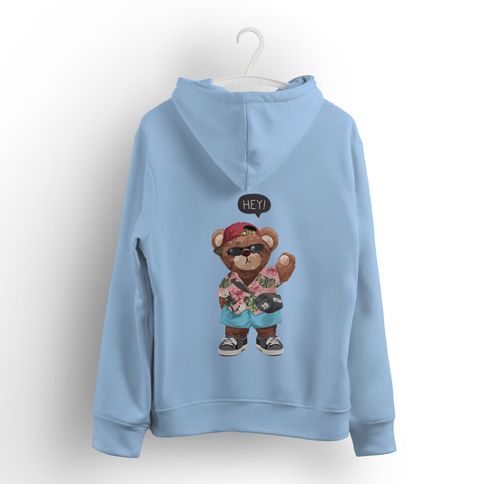 Beach Teddy Baby Blue Hoodie