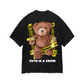 Warning Bear Black Oversized T-shirt