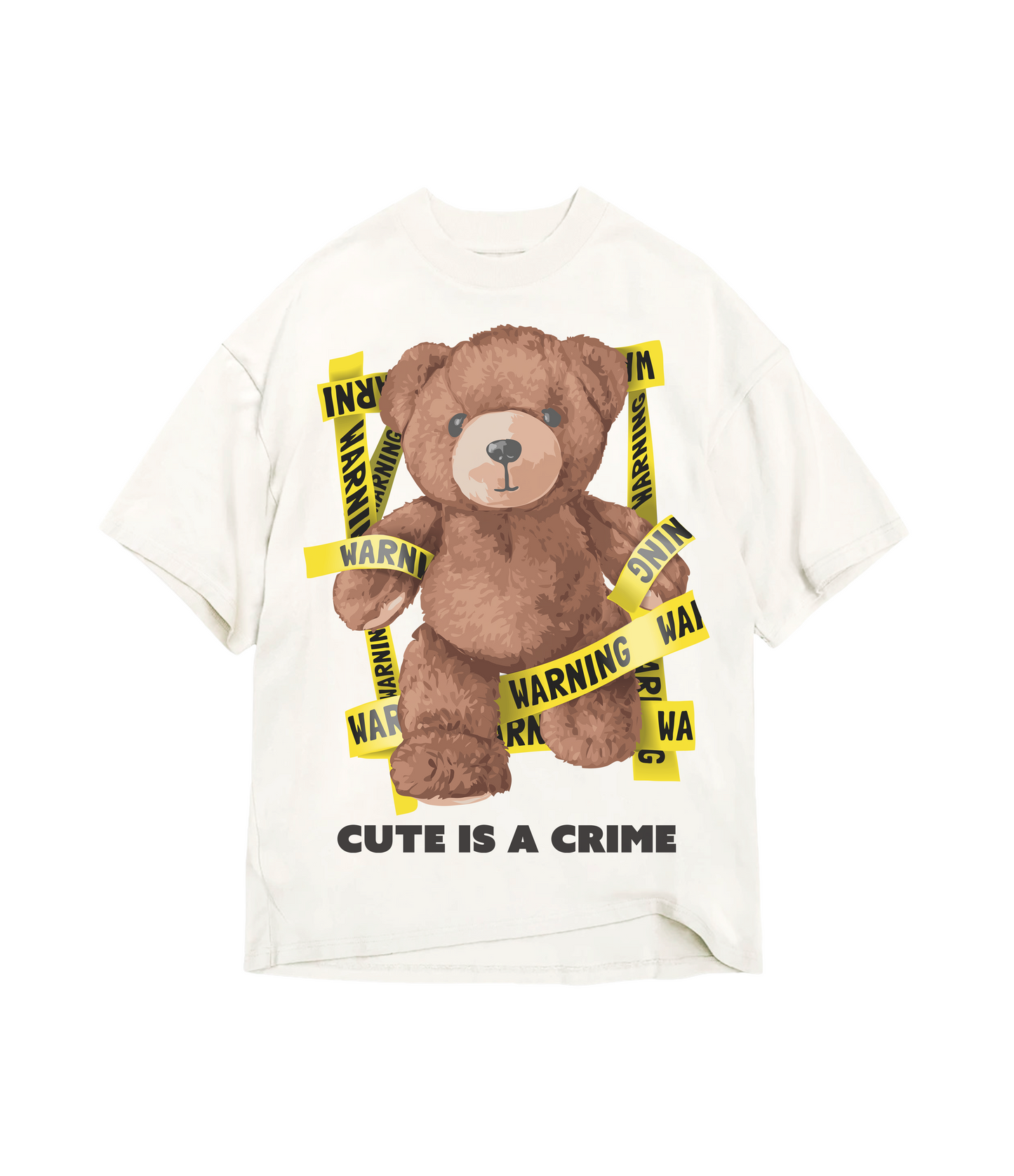 Warning Bear White Oversized T-shirt