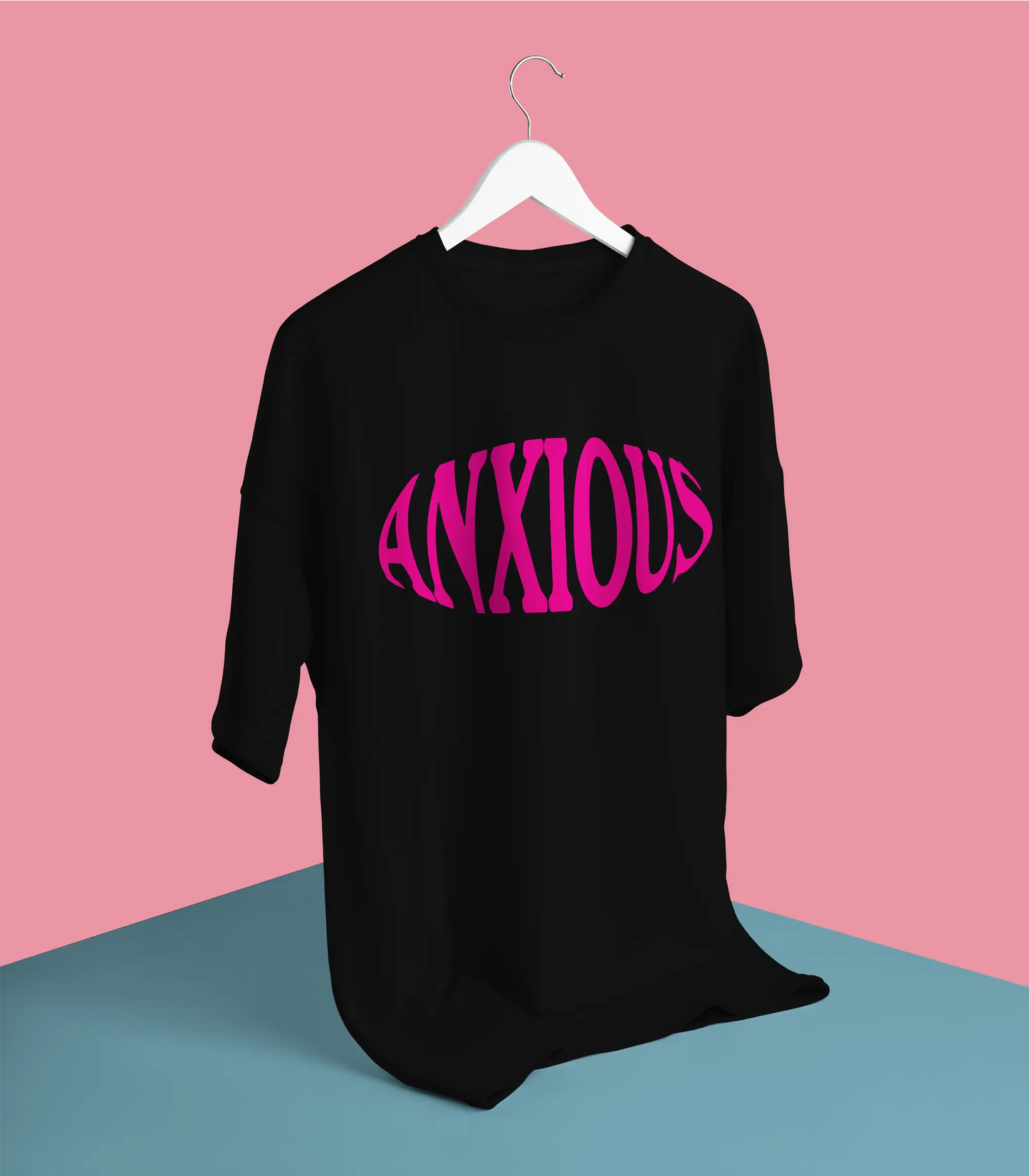Anxious Black Oversized T-shirt