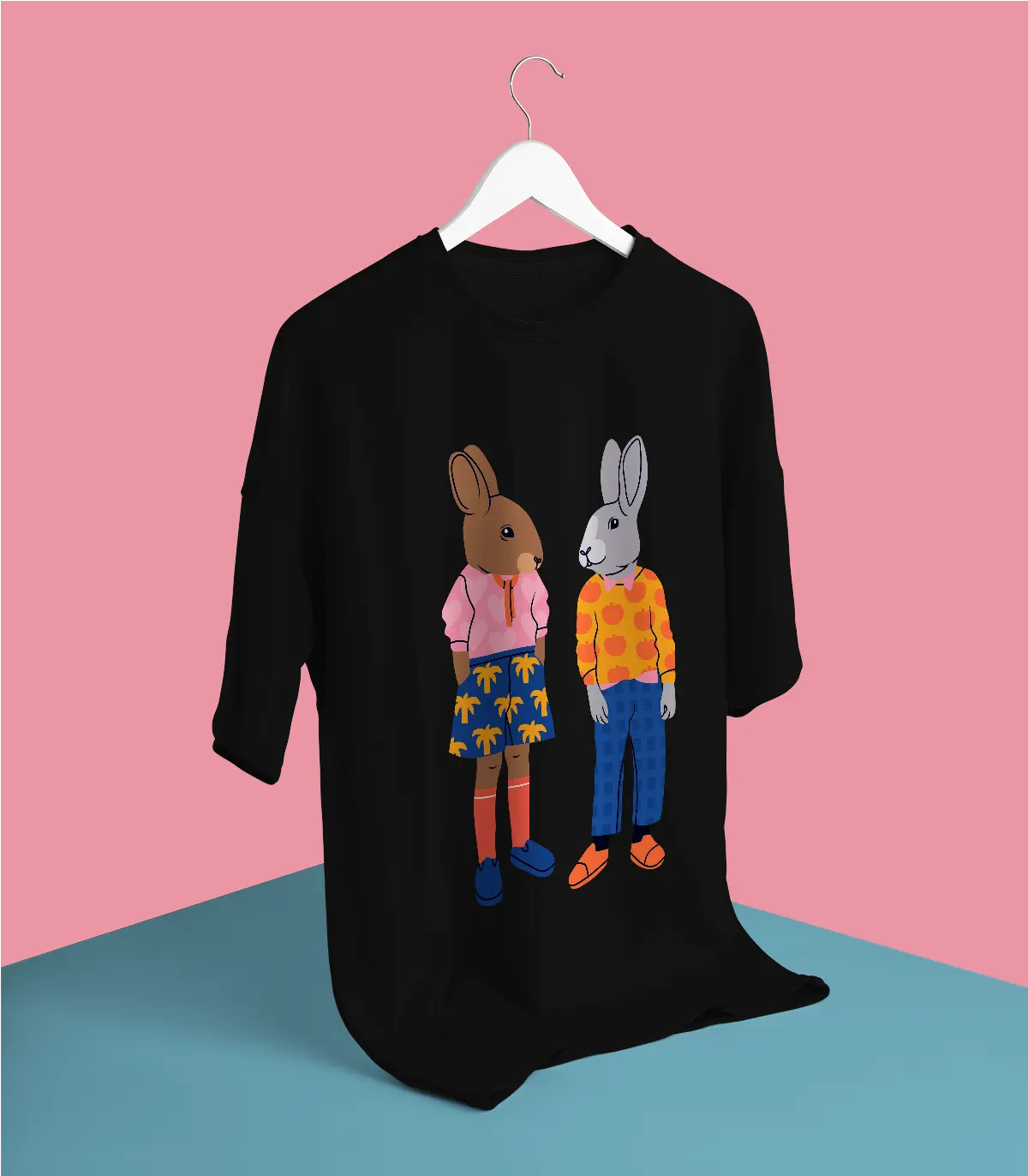 Bunny Black Oversized T-shirt