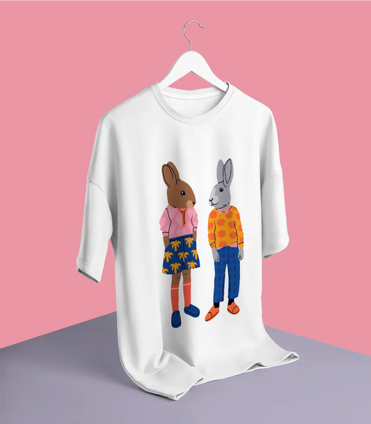 Bunny White Oversized T-shirt