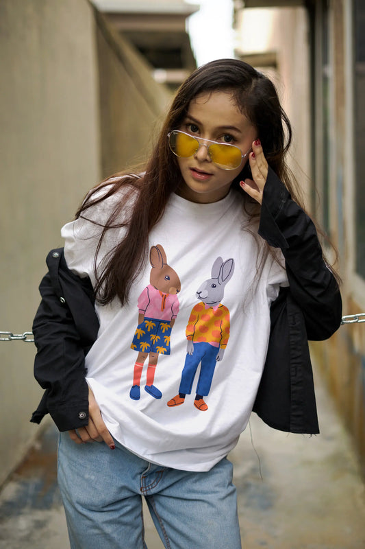 Bunny White Oversized T-shirt