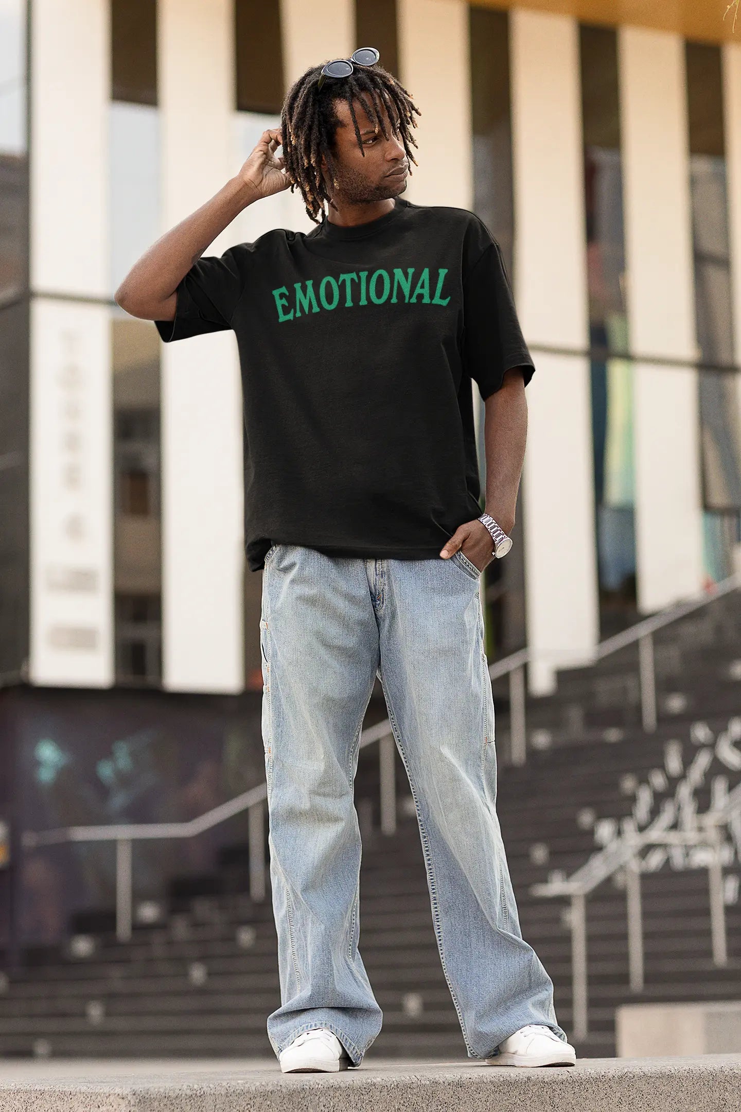 Emotional Black Oversized T-shirt