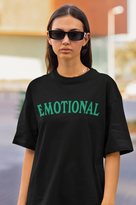 Emotional Black Oversized T-shirt