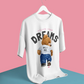 Follow Your Dreams Teddy White Oversized T-shirt