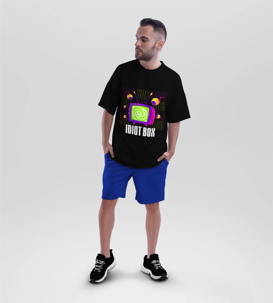 Idiot Box Black Oversized T-shirt