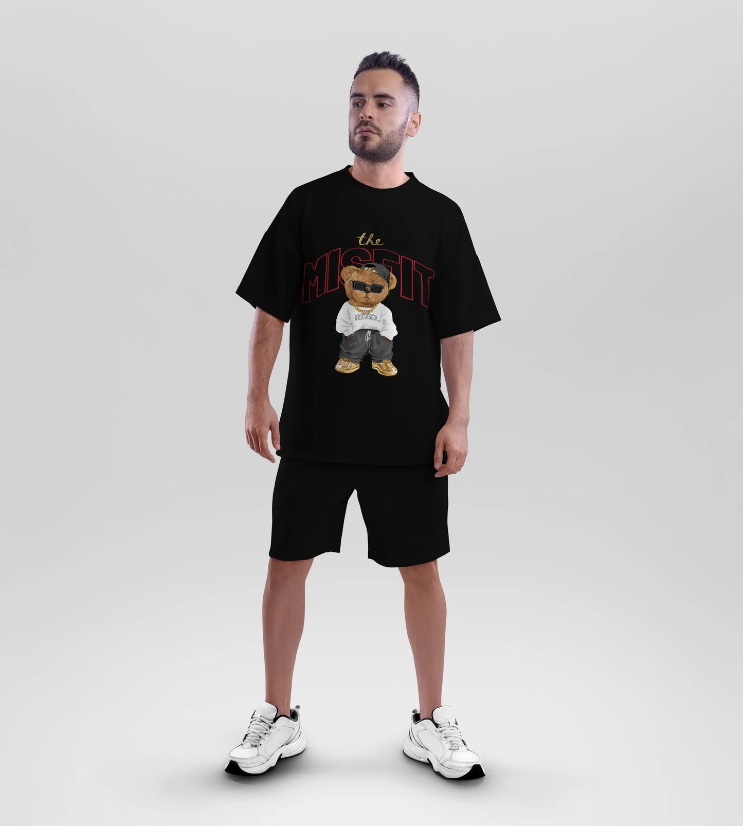 Misfit Teddy Black Oversized T-shirt