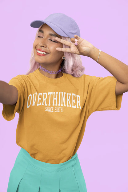 Overthinker Golden Yellow Oversized T-shirt